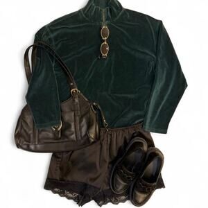 rare vtg 70s 80s 90s y2k velvet quarter zip preppy academia